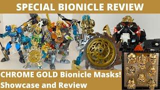 CHROME GOLD Bionicle Kanohi Masks Showcase and Review! Full Chrome Ekimu!