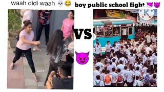 girl fight Vs boy college fight ️ very fany video