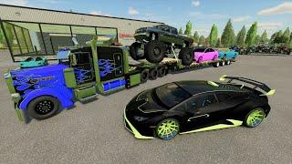 Delivering Monster Truck and Lamborghini to Millionaires | Farming Simulator 22