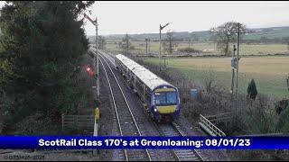 ScotRail Class 170's passing the Semaphore Signals at Greenloaning: 08/01/23