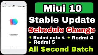 Miui 10 Global Stable Update Schedule Change In All 2nd Batch Devices |