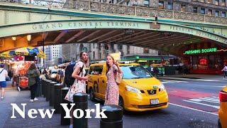 NYC Walking Tour: Grand Central, Park Avenue "Travelers" sculptures by Bruno Catalano, July 2024, 4k