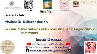 Derivatives of Exponential and Logarithmic Functions [Chapter 3 Lesson 7]