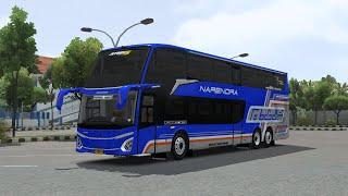 RILIS!! BUS NARENDRA JETBUS 5 DOUBLE DECKER BY ASXFM || MOD BUSSID TERBARU 2024