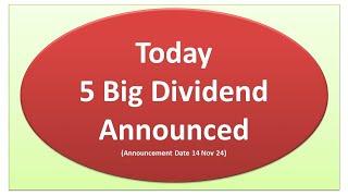 Top 5 Dividend | Dividend in November 2024 |Upcoming Dividend in November 2024|Dividend Stocks