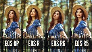 Comparing all 4 Canon Mirrorless Cameras EOS RP, R, R6 and R5