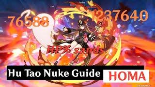 1.2 Million DMG | C0R1 Hu Tao nuke guide | Homa r1 | Hu Tao Showcase | Melt nuke | Genshin Impact