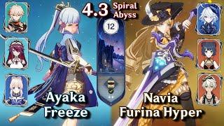C0 Navia is INSANE! C0 Navia Furina & C0 Ayaka Freeze | Spiral Abyss 4.3 Floor 12 9⭐| Genshin Impact