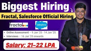 22 LPA Salary Jobs | Biggest Hiring | Off Campus Drive 2025 | Salesforce, Fractal Hiring |Apply Now