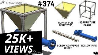 Step-by-Step Tutorial: Designing a Feeding Hopper Conveyor in SolidWorks  #374 #designwithajay #cad