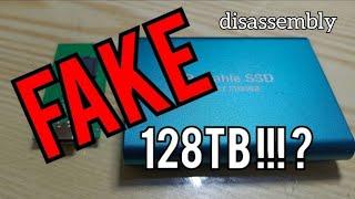Fake Portable Mobile SSD From Aliexpress - 128TB = 60Gb electronics modified - Full disassembly