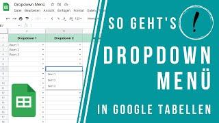 Dropdown Menü mit Google Tabellen erstellen - einfach erklärt