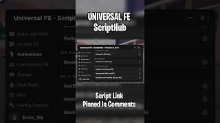 FE Universal ScriptHub Roblox Script/Exploit For Mobile | No Hats PAID & FREE #shorts #roblox