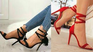 College girls suede open toe ankle strap high heels sandals #2020