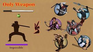 Shadow Fight 2 || Only Ninja Sword vs WIDOW Bodyguards