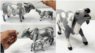 Amazing sculpture: Learn how to make an adorable cow and calf out of clay