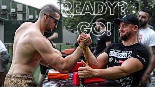 CRAZY Armwrestling Table Time Practice / Sparing