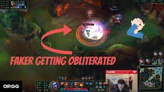 SKT Faker gets OUTPLAYED and DESTROYED