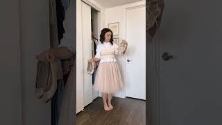 Styling a tulle skirt to go to church  #grwm #shorts #modestfashion #churchoutfit #tulleskirt