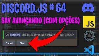 Comando de say avançado (embed ou chat) | Discord.js V13 #64