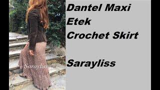 Dantel Uzun Etek Motif Çalışması 1 #crochetskirts #crochetskirt #maxiskirt #laceblouse #longskirts