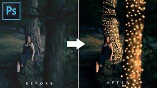 How To Make String Lights in Photoshop |Photoshop Tutorial | Glowing Effect