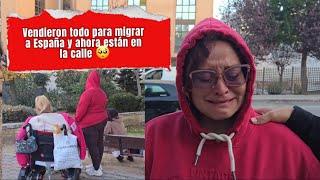 Madre , hija y nietos viven situación de calle en Madrid luego de vender todo para migrar 