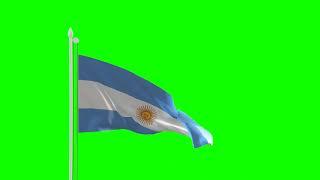 Argentina Flag Green SCREEN Close and Long Shots