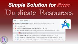 How to fix "Duplicate Resources" error in Android Studio