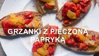 Grzanki z pieczoną papryką i czosnkiem