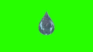 3d water drops falls green screen royalty free footage