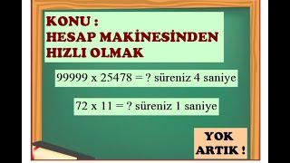 HESAP MAKİNESİNDEN HIZLI İŞLEM YAPMAK