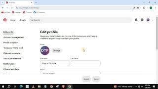 how to change pinterest username on laptop pc