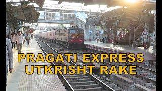 Stunning Utkrisht Rake Superfast Pragati Express : First Time For Central Railway : Indian Railways