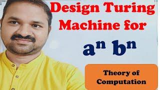 Turing Machine for a^n b^n || Design || Construct || TOC || FLAT || Theory of Computation
