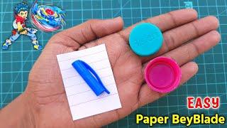 How to make Beyblade with launcher | Diy spinning toy | Beyblade battle | Easy paper toy