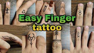 how to make finger tattoo || tattoo making Art || temporary tattoo Art