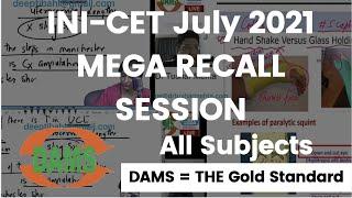 Mega Recall Session INICET July 2021 | Gold Standard DAMS