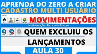 Salvar antes de Excluir Movimentação de Entrada de Estoque | VBA Cadastro do Zero Multi Usuario 30