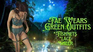 Cosplay Fae Wears Green Sheer, Mesh, and Net Outfits!