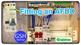 Connecting up an AFDD unit (Arc Fault Detection Device) and Powering it up in a Crabtree Board