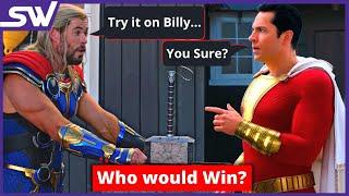 Can Shazam Lift Thor's Hammer? Who Would Win in Thor vs Shazam?