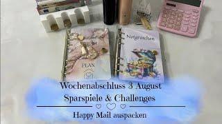 Wochenabschluss 3 August | Sparspiele & Challenges | Tauschi auspacken von @mrs._minimi 