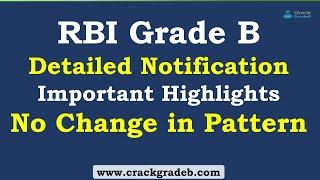 RBI Grade B 2022 Detailed Notification