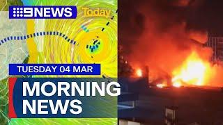 Tropical Cyclone Alfred to further intensify; Melbourne warehouse fire | 9 News Australia