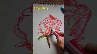 My hand was shaking #Funny#challenge  #dizzy#ohhmydrawing #impossible #rose #art#love #confusion