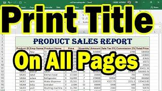 How to Print Title or Heading on Every Page in Excel
