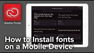 Adobe Fonts for Mobile Device