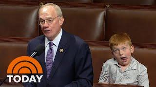 Watch lawmaker's son steal the show during speech on House floor