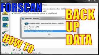 Forscan - How To Back Up Module Data